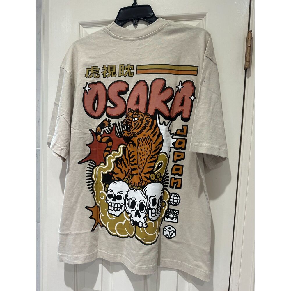 RGSTR "Osaka Japan" Tiger & Skull Graphic Tee — Medium | NWT | Streetwear